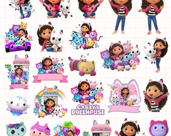 Pacchetto di clipart PNG della casa delle bambole di Gabby, clipart digitale di Gabby, casa delle bambole di Gabby, clipart di compleanno della casa delle bambole di Gabby, Svg Png di Gabby