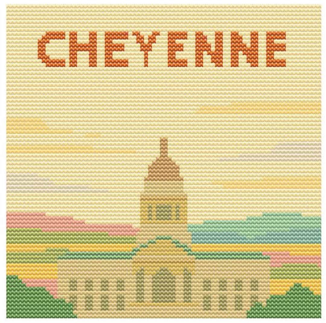 Cheyenne Cross Stitch Pattern – 80x80 Wyoming Capital – Embroidery PDF ...