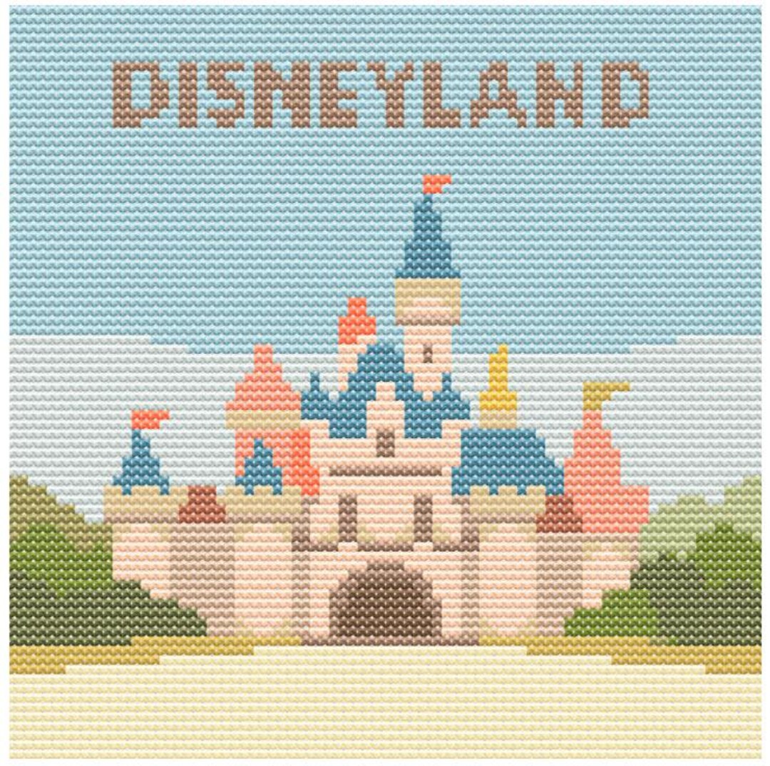 Disneyland Castle Cross Stitch Pattern – 80x80 California Landmark ...
