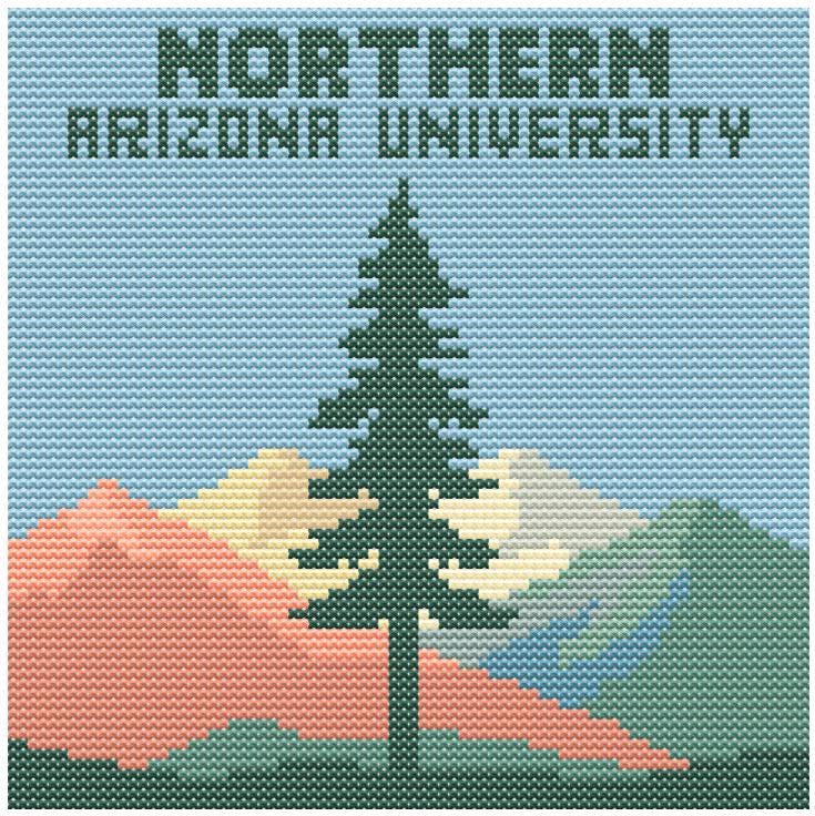 Landmark Northern Arizona University Cross Stitch Pattern – 80x80