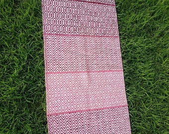 Tapete de Yoga em Algodão Orgânico | Tapete de Meditação Antiderrapante com Ervas, Tecido à Mão