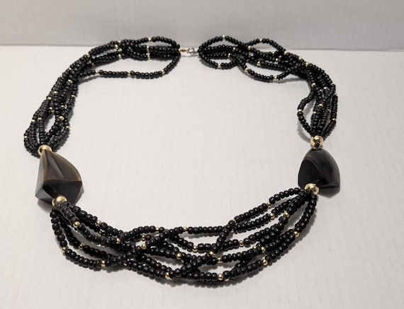 Black Statement Necklace Black - image 1