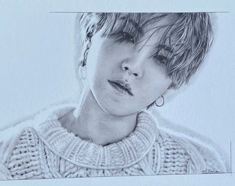 Drawing Print Wholly Min Yoongi / BTS Suga - A4