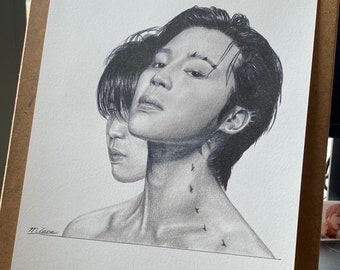 Drawing Print Park Jimin BTS - FACE - A4