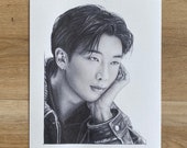 Drawing Print Indigo Kim Namjoon / BTS RM - A4