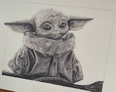 Drawing Print Grogu / The Child - A4
