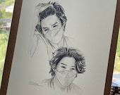 Sketch Print Airport Min Yoongi / BTS Suga - A4