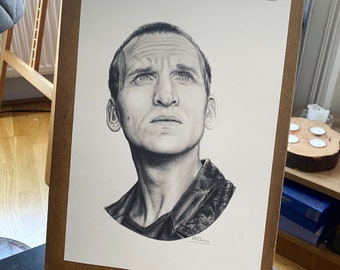 Drawing Print Christopher Eccleston / Ninth Doctor - A4