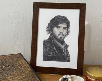 Drawing Print Tom Burke / Athos - Musketeers - A4