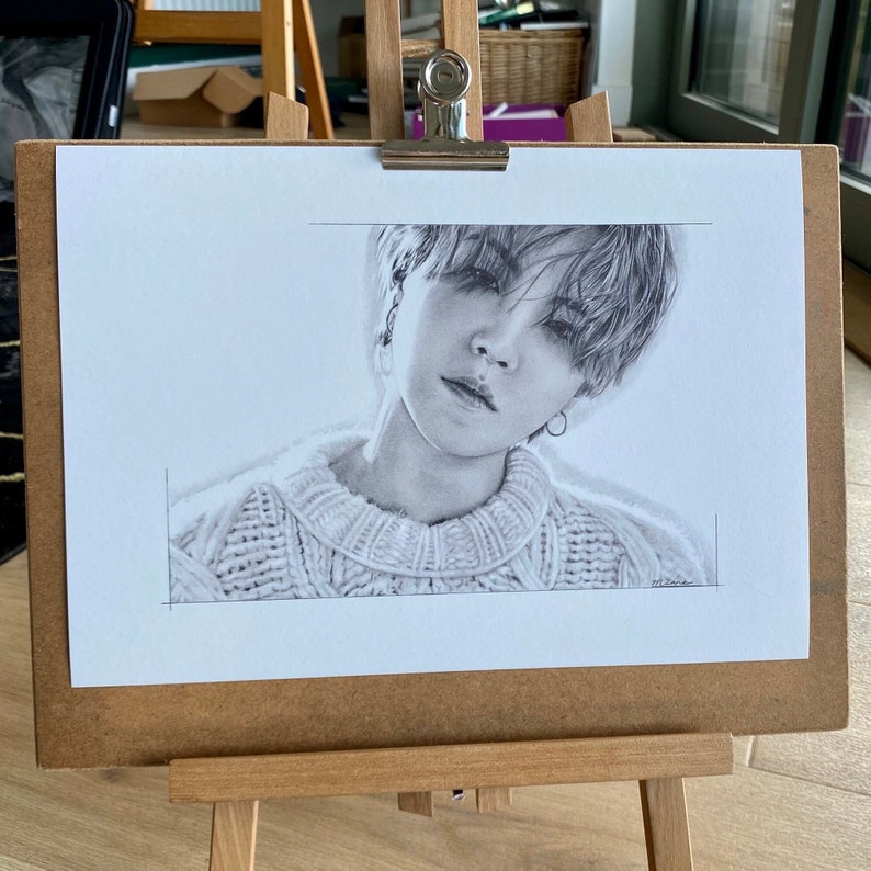 Drawing Print Wholly Min Yoongi / BTS Suga A4 image 1