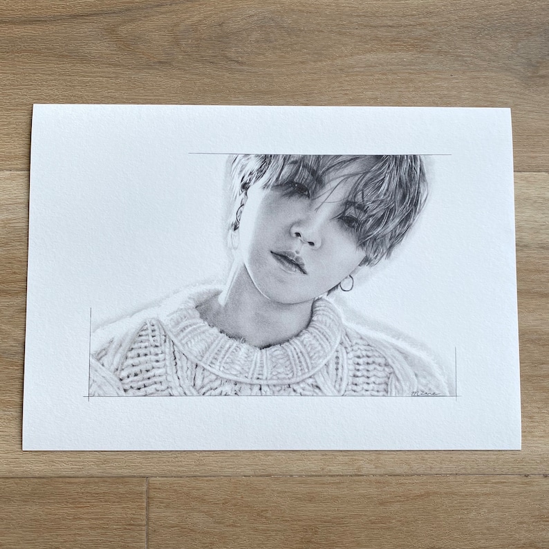 Drawing Print Wholly Min Yoongi / BTS Suga A4 image 2