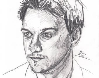 James McAvoy - original pencil sketch - size A5