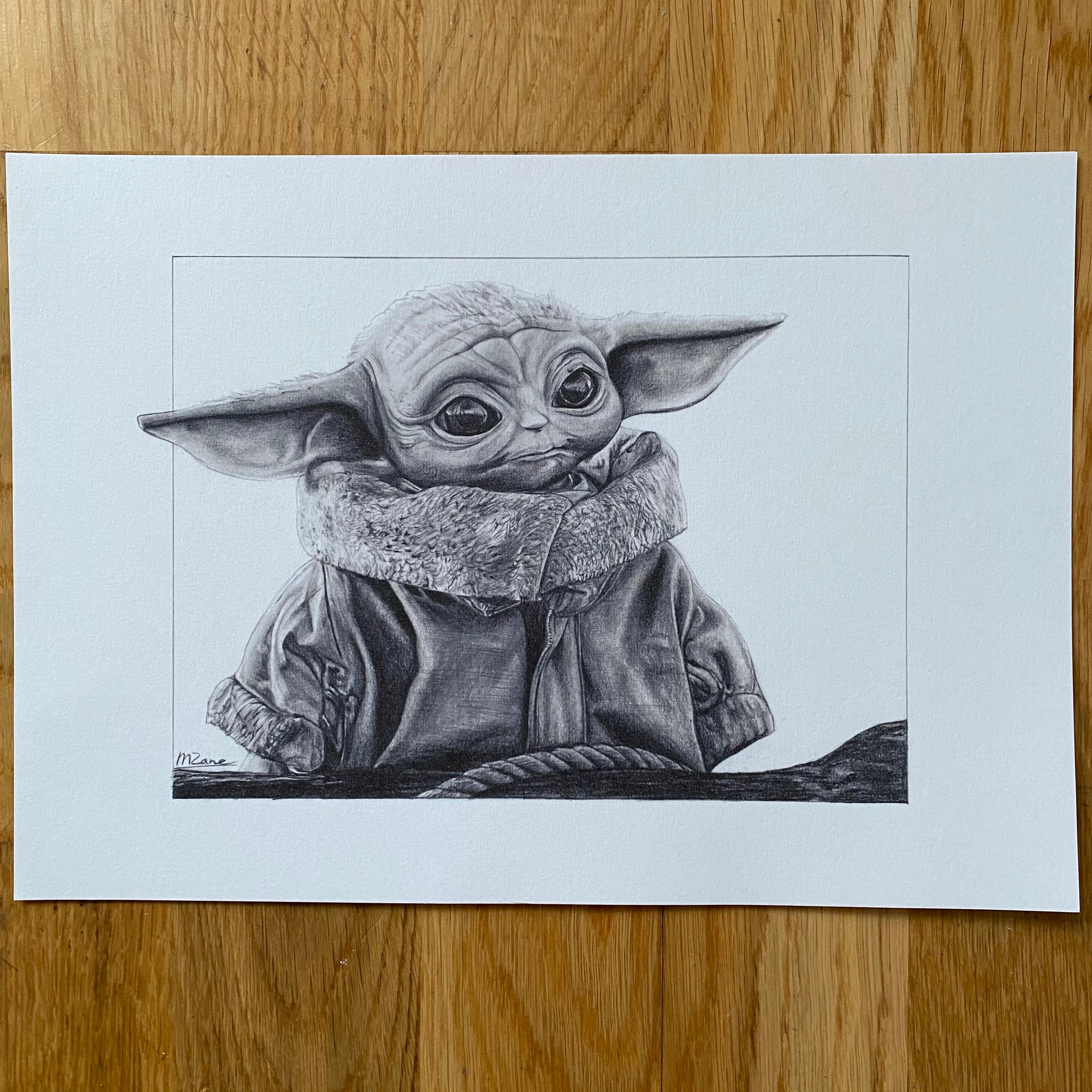 Drawing Print Grogu The Child Etsy Drawing Print Grogu The Child Etsy