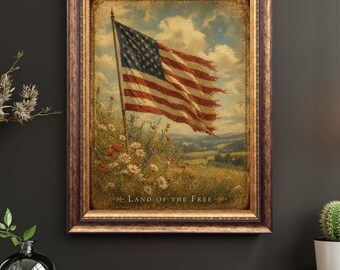 Arte de parede patriótica para imprimir: América 250 | Impressão tipográfica vintage para o 4 de julho | Decoração rústica para o Dia da Independência | Download digital