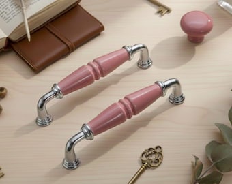 Handmade Authentic Porcelain Handle 96–128 mm | Luxury Rustic Modern Elegant Cabinet & Drawer Pull