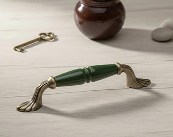 Vintage Porcelain & Antique Gold Drawer Pulls, 96-126 mm Cabinet Knobs, Elegant Kitchen Furniture Upgrade Hardware