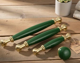 96-128-160cm Antique Gold Cabinet Handles,Handmade Porcelain Knobs & Pulls,  Premium Furniture Hardware,1.25-3.75-5-6.3" Kitchen Accessories