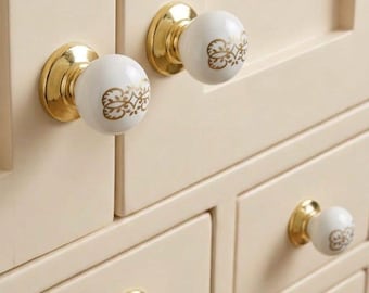 Elegant Porcelain Knobs | Handmade, Durable & Stylish Design | Decorative Knob for Kitchen, Bathroom, Furniture