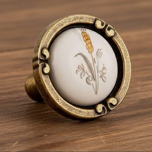 Vintage Porzellanschrank Knauf, rustikale Weizen Design Schubladenknauf, Landhaus-Stil Küchenbeschläge, einzigartige Wohnkultur Akzent