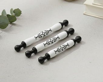 Handmade Porcelain Drawer Pulls and Cabinet Knobs – Antique Gold Finish, 96–160 mm