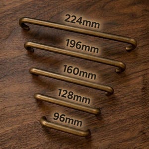 Antique Gold Cabinet Handle – Metal Drawer Pulls 96-224mm | Vintage Furniture Hardware, Kitchen Cupboard Pulls, Retro Door Handles