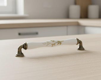 Elegant Handmade Porcelain Handle | Luxury Ceramic Furniture Pull, Modern Minimal Style, Unique Artisan Home Decor