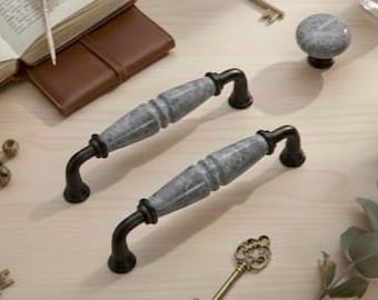 Authentic Porcelain Handle 96–128 mm | Handmade Luxury Rustic Modern Elegant Cabinet & Drawer Pull, Premium Home Decor