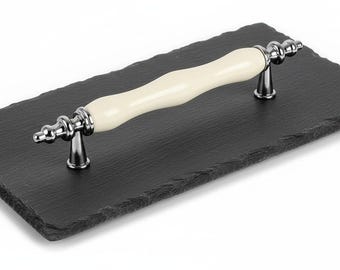 Handmade Porcelain Knobs & Antique Gold Pulls, 64-96-128mm Cabinet Handles, Premium Furniture Hardware for Kitchen Drawer Upgrade