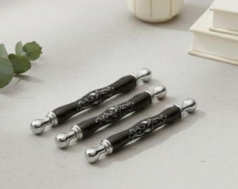 Handmade Porcelain Cabinet Knobs & Pulls – Antique Gold Kitchen and Furniture Hardware (96–160 mm)