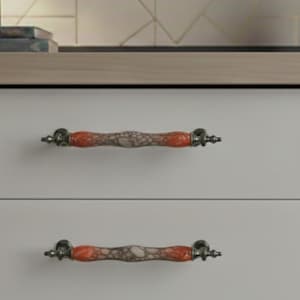 Vintage Style Porcelain Cabinet Knobs & Antique Gold Pulls | Premium Kitchen Hardware 64-128mm