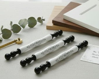 Antique Gold Porcelain Cabinet Handles – Handmade Luxury Hardware (96-192mm)