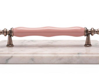 Handcrafted Porcelain Cabinet Pulls – Antique Gold, 64-128mm