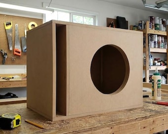 12" subwooferboxontwerp met hoog uitgangsvermogen | Afgestemde 32 Hz gepoorte behuizingsplannen | Past bij zonsondergang, Skar, American Bass | Eenvoudige pdf-doe-het-zelf-houtbewerking