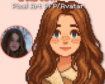 Custom Pixel Avatar PFP – Kawaii, Retro or Chibi Pixel Art Portrait (PNG Digital File)