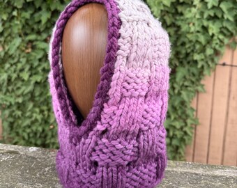 The Woven Hood: Super Bulky Knitting Pattern- Textured Balaclava Pattern, Quick Knit