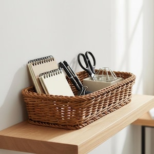 Rechteckiger Weidenkorb Kleine Rattan Ablage Rustikal Wohnkultur Kleiner Handgewebter Weidenkorb Rechteck Organizer Tablett für die Küche