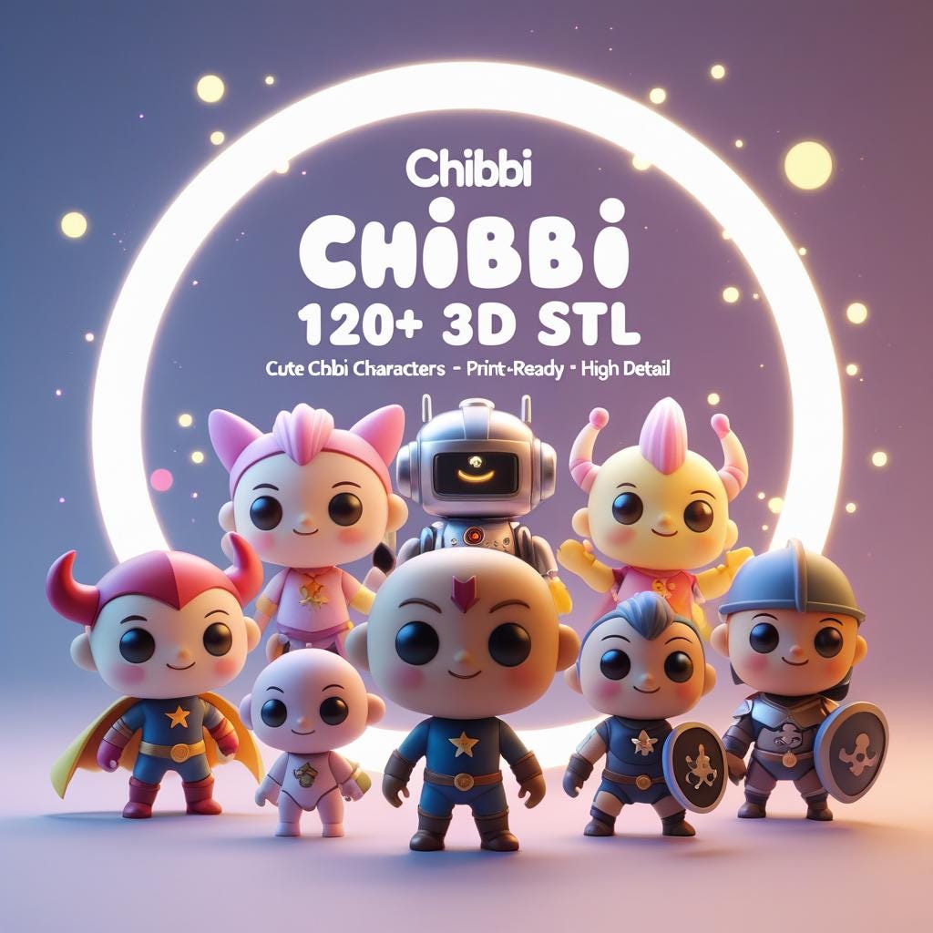 Chibi STL Bundle 120+ GB| Cute Anime Characters 3D Print Models ...