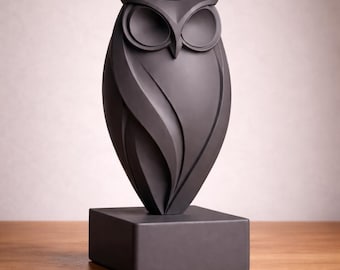 Minimalist Owl Sculpture STL | Modern Bird 3D Print File | Geometric Wildlife Decor Statue | Printable Desk Display Model
