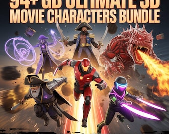 Movie Characters 94+ GB STL Bundle | 3D Print Models Pack |Printable Figure STL Files | High Detail 3D Printing Collection |Digital Download
