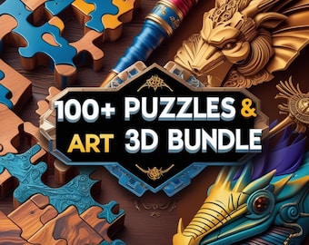 Puzzles & Props 100+ STL Files Bundle | Printable 3D Print Models Pack | Brain Teaser Puzzles | Cosplay Prop STL Designs | Digital Download