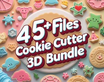 Cookie Cutter 45+ STL Bundle | 3D Print Files Pack | Baking Shapes Set | Printable Cookie Cutters STL Designs | Digital Download Collection
