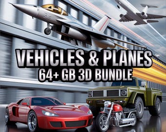 Fahrzeuge & Flugzeuge 64+ GB STL Dateien | Autos Flugzeug 3D Print Modelle | Druckbare STL Paket | High Detail 3D Druck Designs Download