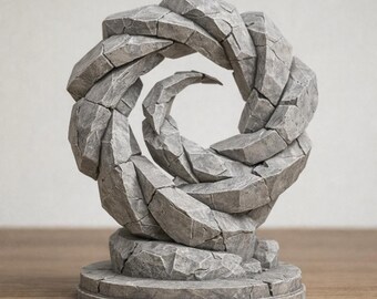 Infinity Stone Loop Sculpture STL | Modern Abstract Infinity Art 3D Print File | Decorative Desk Display Model Printable Home Decor StatueXL