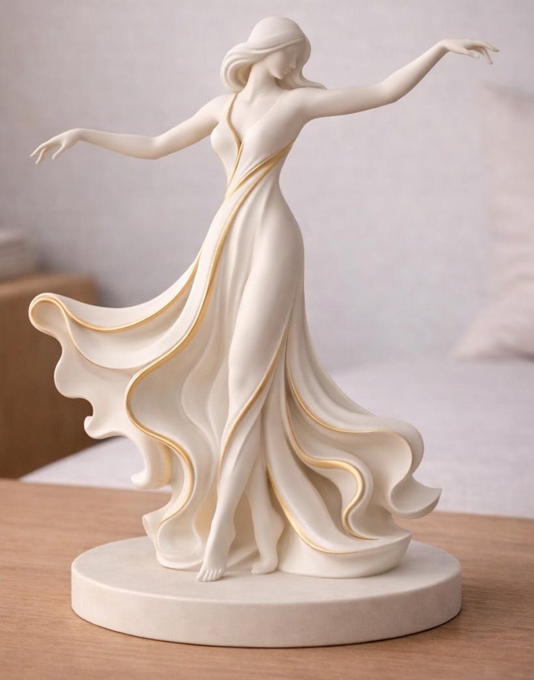 Elegant Woman Statue STL | Modern Female Sculpture 3D Print File ...