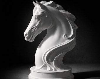 Horse Head Bust STL | Majestic Equine Sculpture 3D Print File | Wildlife Horse Statue Decor | Printable Desk Display Model