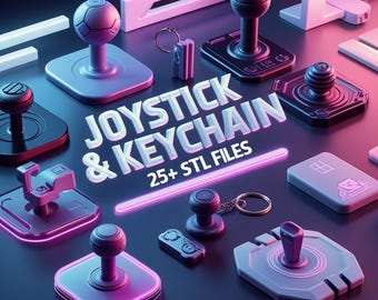 Joystick & Keychain STL Bundle 25+ files|3D Print Accessories Pack | Printable Controller Parts and Keychains | Custom STL Designs | Digital