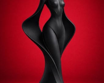 Abstract Female Sculpture STL | Modern Woman Art 3D Print File | Minimalist Body Decor Statue | Elegant Printable Display Model