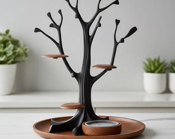 Tree Jewelry Holder STL File | Jewelry Stand STL | 3D Print Jewelry Organizer | Ring Holder STL | Jewelry Tree Stl Download
