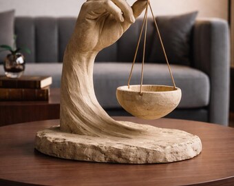 Hand Balance Bowl Sculpture STL | Artistic Hand Bowl 3D Print File | Decorative Catchall Tray Model | Instant Download