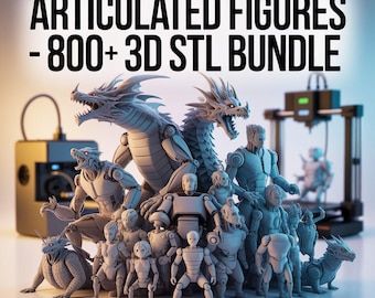 Figuras articuladas (más de 800 STL 3D) / Modelos flexibles para impresión 3D / Colección masiva de juguetes móviles